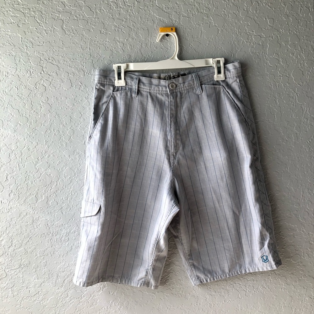 Men’s, Blue/Cream/Gray, Red Sand Plaid Shorts, 30